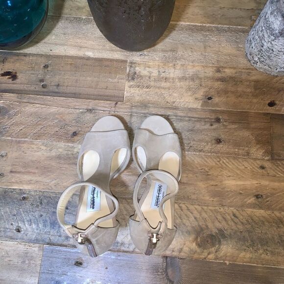 Jimmy Choo Lana T-Strap Suede Sandals - Picture 8 of 8